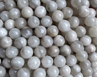 Natural White Crazy Lace Agate Beads 4mm 6mm 8mm 10mm 12mm Round Beads,15 Inches