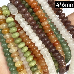 4*6mm Natural Crystal Agate Stone Wheel Abacus beads,Jade Rondelle Beads,Labradorite Rose quartz, Aventurine  Spacer Beads,15 inches