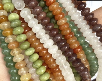 4*6mm Natural Crystal Agate Stone Wheel Abacus beads,Jade Rondelle Beads,Labradorite Rose quartz, Aventurine  Spacer Beads,15 inches