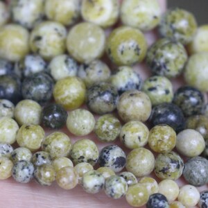 Yellow Turquoise 6mm 8mm 10mm 12mm Smooth Gemstone Round Beads,15 Inch Full Strand