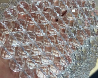 Natural Rock Crystal White Quartz 64faceted beads,6mm 8mm 10mm 12mm 14mm,15 inches