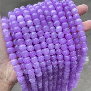 Lila Grün Rot Gelb Jade Trommelperlen 9 * 10 mm Trommelperlen 15 Zoll