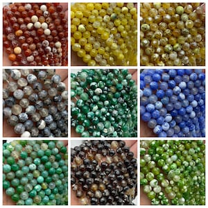 Natural Fire Agate Smooth Round Beads 6mm 8mm 10mm , Multicolor Dragon Agate Gemstone Beads Wholesale,15 inches,Semi Precious Stone