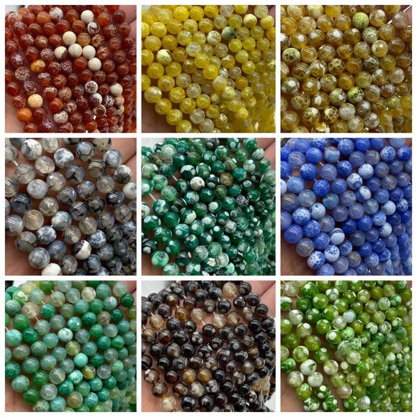 Natural Fire Agate Smooth Round Beads 6mm 8mm 10mm , Multicolor Dragon Agate Gemstone Beads Wholesale,15 inches,Semi Precious Stone