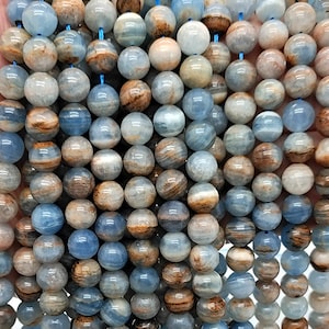 Natural blue calcite aka blue round beads,Argentina lemurian aquarium calcite loose beads 7mm 8mm 10mm,15 inches one strands