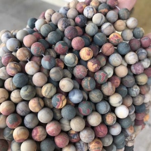 Natural Red Picasso Jasper Frosted round beads 4mm 6mm 8 mm 10mm 12mm Gemstone beads,Round Frost Rainbow Jasper Beads,15 Inch Full Strand