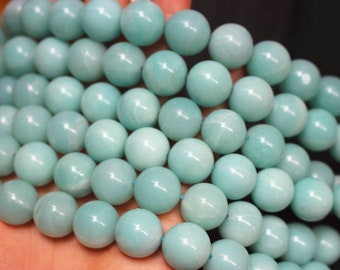 5 Sizes - Natural Frosted Amazonite Beads, Matte Blue Amazonite Round