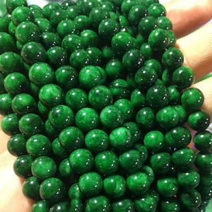 Natural Dark Dry Green Jade round beads 4mm 6mm 8mm 10mm 12mm 14mm Jade beads ,Chalcedony green Smooth Round Beads, 15 inch one strand