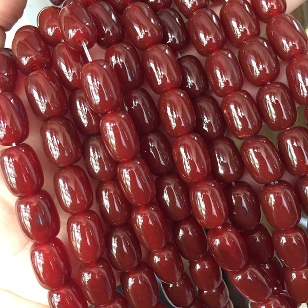 Red Carnelian Barrel Beads-Carnelian Agate Drum Beads -Natural Smooth Beads-15 inch per Strand