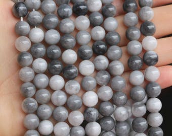 Natural Eagle Eye Agate Beads, 6mm 8mm 10mm 12mm Smooth Round Gemstone Beads -15 Inches One Strand