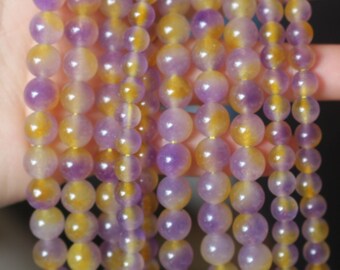 BULK 100 Yellow AB Acrylic Round 8mm Beads BD1078