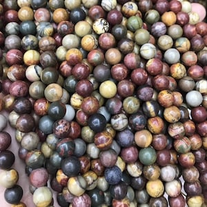 Natural red Picasso Jasper Beads 4mm 6mm 8mm 10mm12mm -Smooth and Round Stone Beads-15 inches one strand