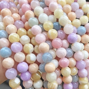 Morganite colored jade 4mm 6mm 8mm 10mm 12mm,candy jade purple pink yellow blue loose round beads,15 inches one strands