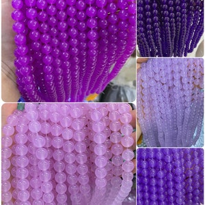 Purple Malaysian Jade Wholesale, 4mm 6mm 8mm 10mm 12mm 14mm purple chalcedony beads , purple Jade beads,Smooth Round Beads,15 inch