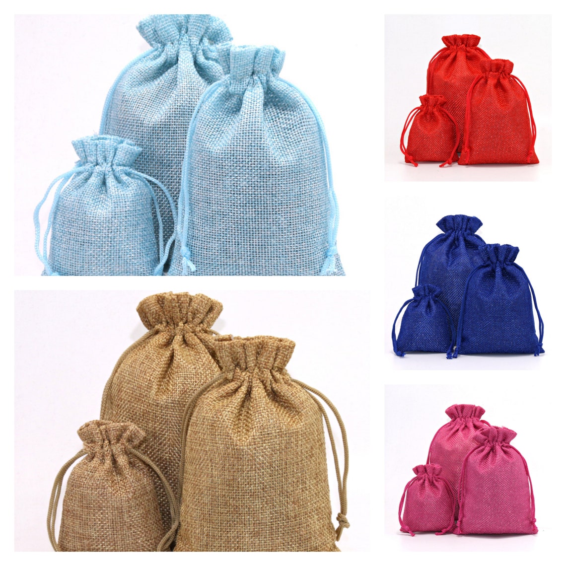 50 PCS Hemp Bag Drawstring Bags Pouch Wedding Favor Gift | Etsy