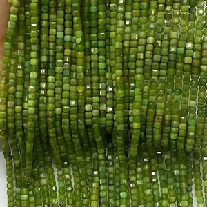 Natural Genuine Canada Green Jade Faceted cube square nugget diamond loose beads,2.5mm 4mm, Micro Jade Green Nugget Beads,15 inches