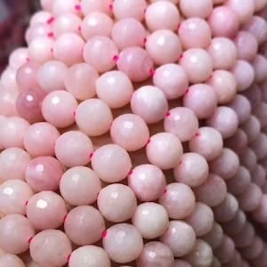 Natural Geunite Pink Opal Faceted Round Beads 8mm 10mm ,15 inches one strand