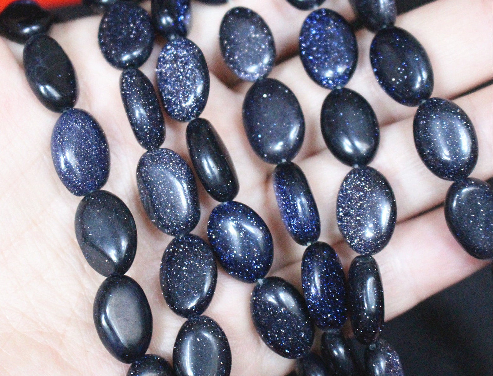 Blue Sandstone Bead Oval Shape Beads-15 inches Full Strand | Etsy