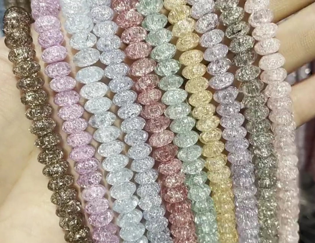 Pink Blue Purple Yellow Green Popcorn Quartz Rondelle Smooth Etsy