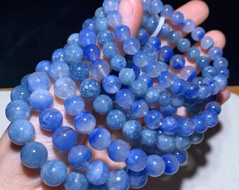 8 mm 希少高品質天然ブルーラビットヘアクリスタルルチルクォーツ 