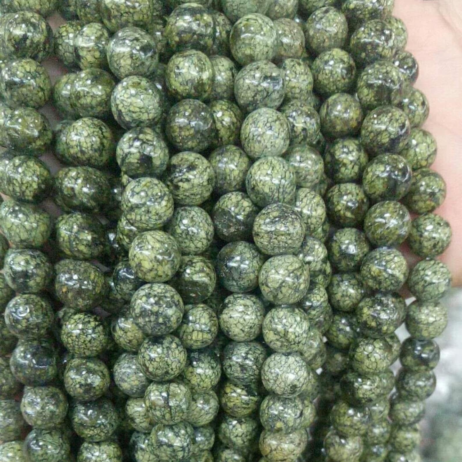 Natural Russian Serpentine Gemstone Loose Beads 8mm Round Etsy