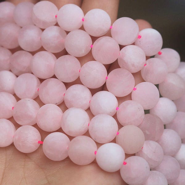 Natural Matte Rose Crystal Quartz Frosted Round Beads 4mm 6mm 8mm 10mm 12mm 14mm ,15 inches strand