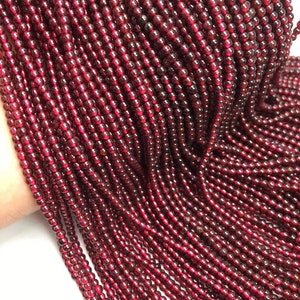 3mm 4mm 5mm 3A Natural Garnet Beads, Smooth And Round Garnet Beads,15 inches Full strand
