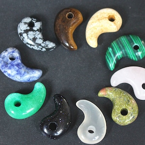 10 piezas de cuentas colgantes de ágata natural, colgante en forma de coma para accesorios de fabricación de joyas, accesorios de fabricación de collares