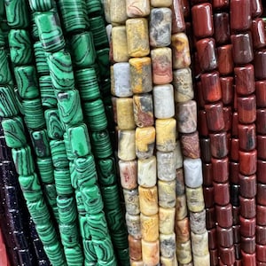 10*14mm Natural crystal agate stone column gemstone beads,rose quartz cylinder beads,Tiger eyes tube beads,15 inches one strands