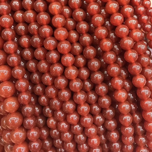 Natural Red Carnelian Smooth Round Beads 4mm 6mm 8mm 10mm 12mm 14mm 16mm,red agate round beads,15 inches one strand