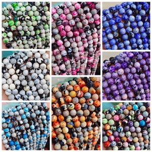 Natural Fire Agate Smooth Round Beads 6mm 8mm 10mm , Multicolor Agate Gemstone Beads Wholesale,15 inches,Semi Precious Stone