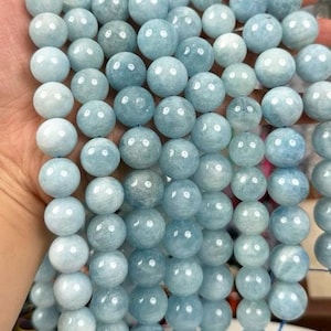 Natural Aquamarine Smooth and Round Beads 14-16mm ,High quality beads,large size beads,15 inches Full Strand