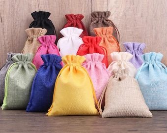 50 PCS Hemp Bag Drawstring Bags Pouch Wedding Favor Gift Packaging Bag Jewelry Party Bags wholesale , Jewelry Gift Bags