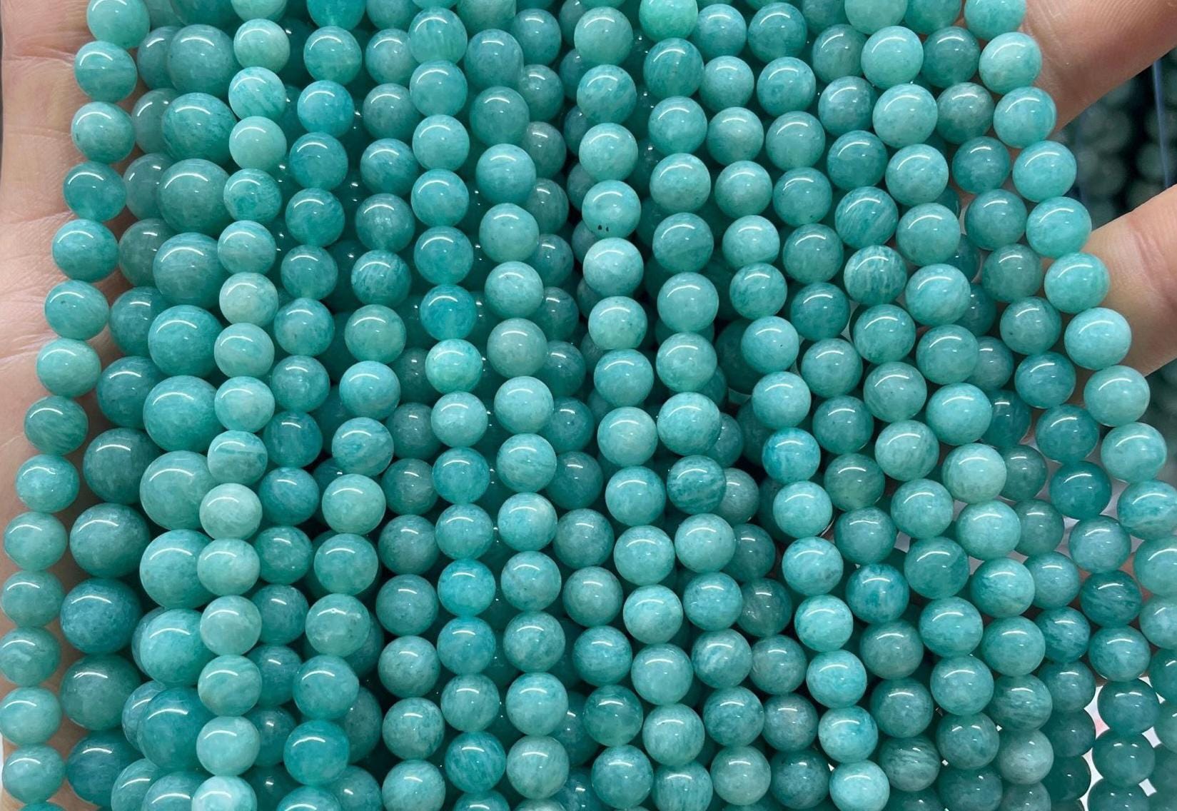 Genuine 2A Amazonite Blue Round 6mm 8mm 10mm 12mm Loose Beads 15 Inch ...