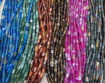 8X20mm Stripe agate smooth Cylinders column Barrel beads ,15 inches,10 colors to choose
