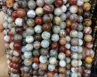 Rainbow Mexican Crazy Lace Agate Beads for jewelry making 6-10mm,15 Inch Strand