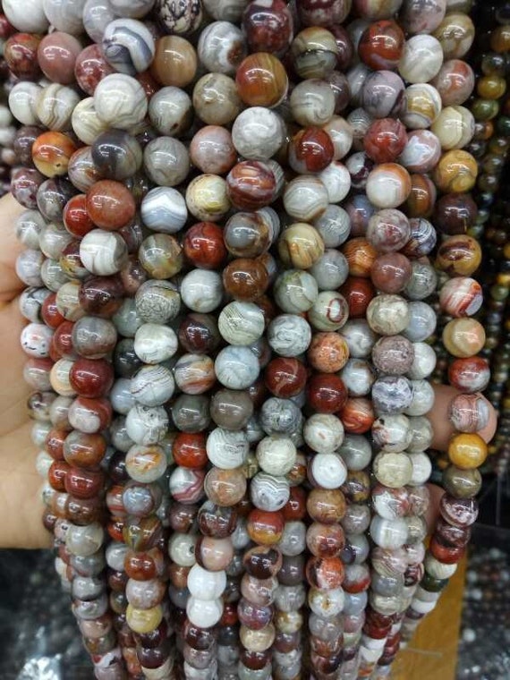 Lace agate beads deals