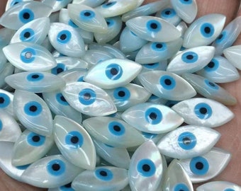 Mop Horse eye shell beads,evil eye mother of pearl shell beads  ,20 pcs