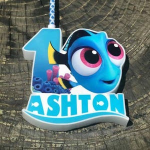 Dory Baby Cake Candle, Personalized cake topper