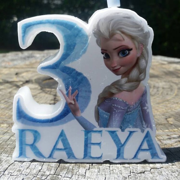 Elsa Frozen Disney Cake Candle, Personalized cake topper