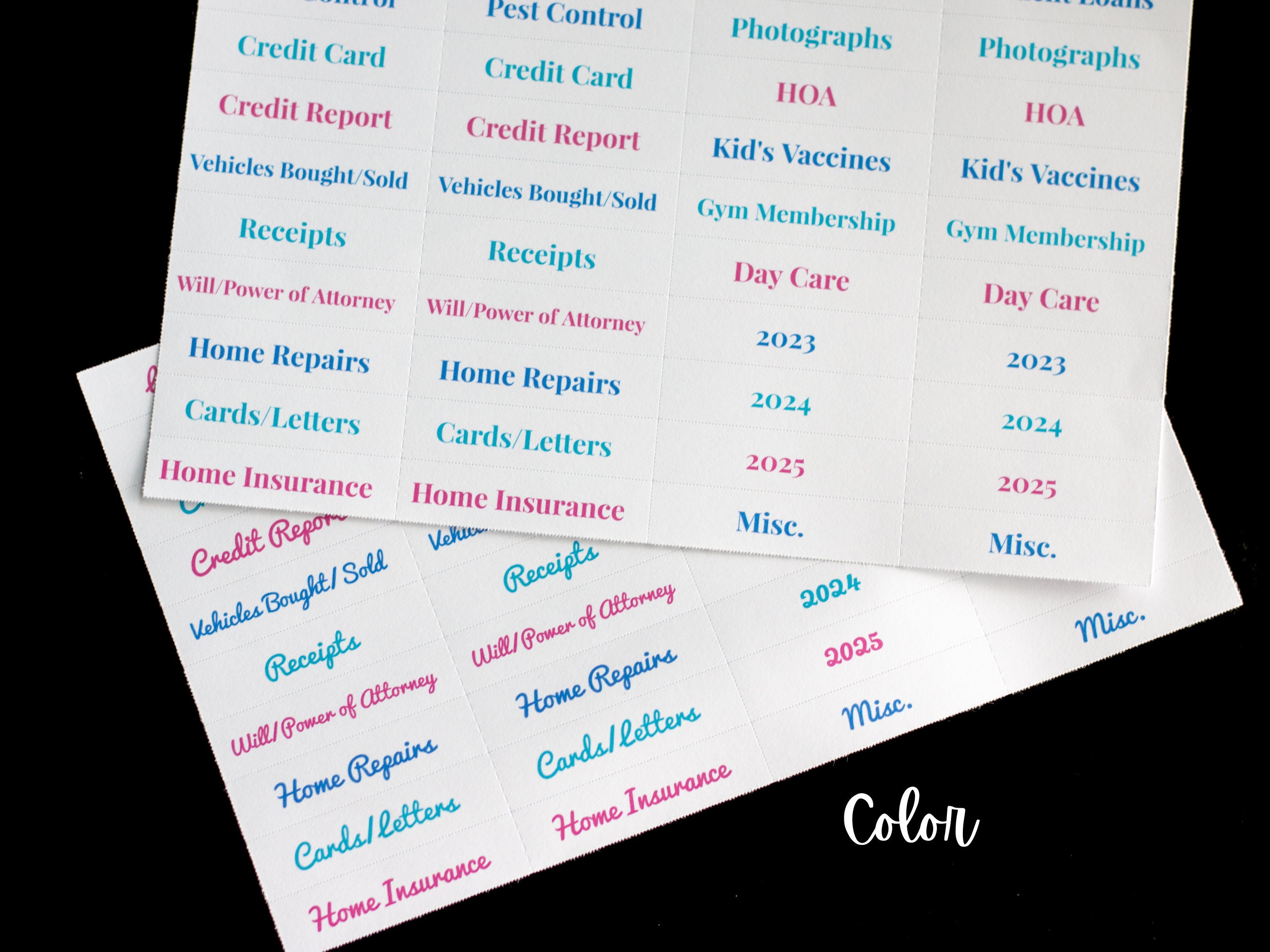 Household Files Labels File Folder Labels Home File Box Labels Home ...