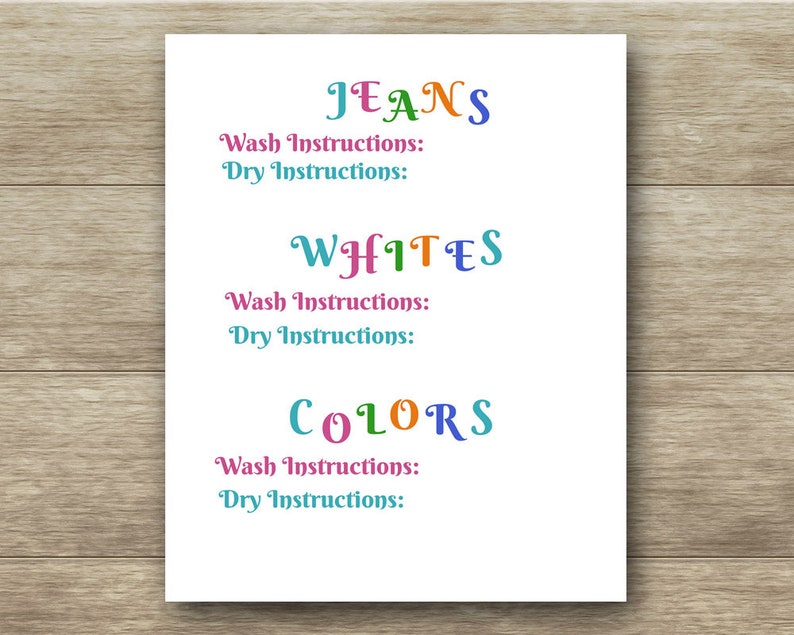 laundry sorting labels and laundry wall decor bundle pack etsy