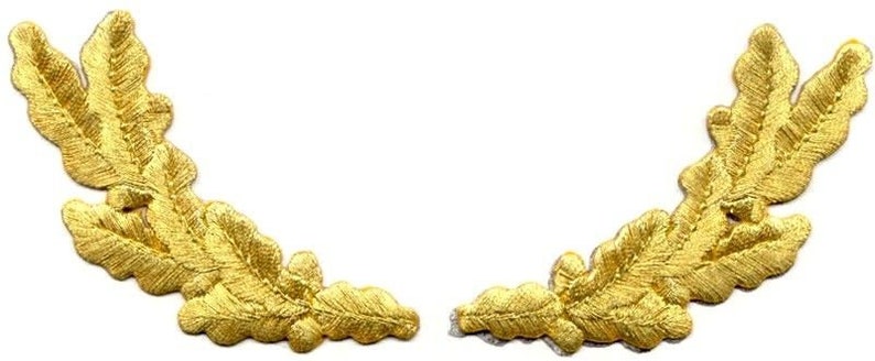 SCRAMBLED EGGS MILITARY STYLE INSIGNIA GOLD PAIR