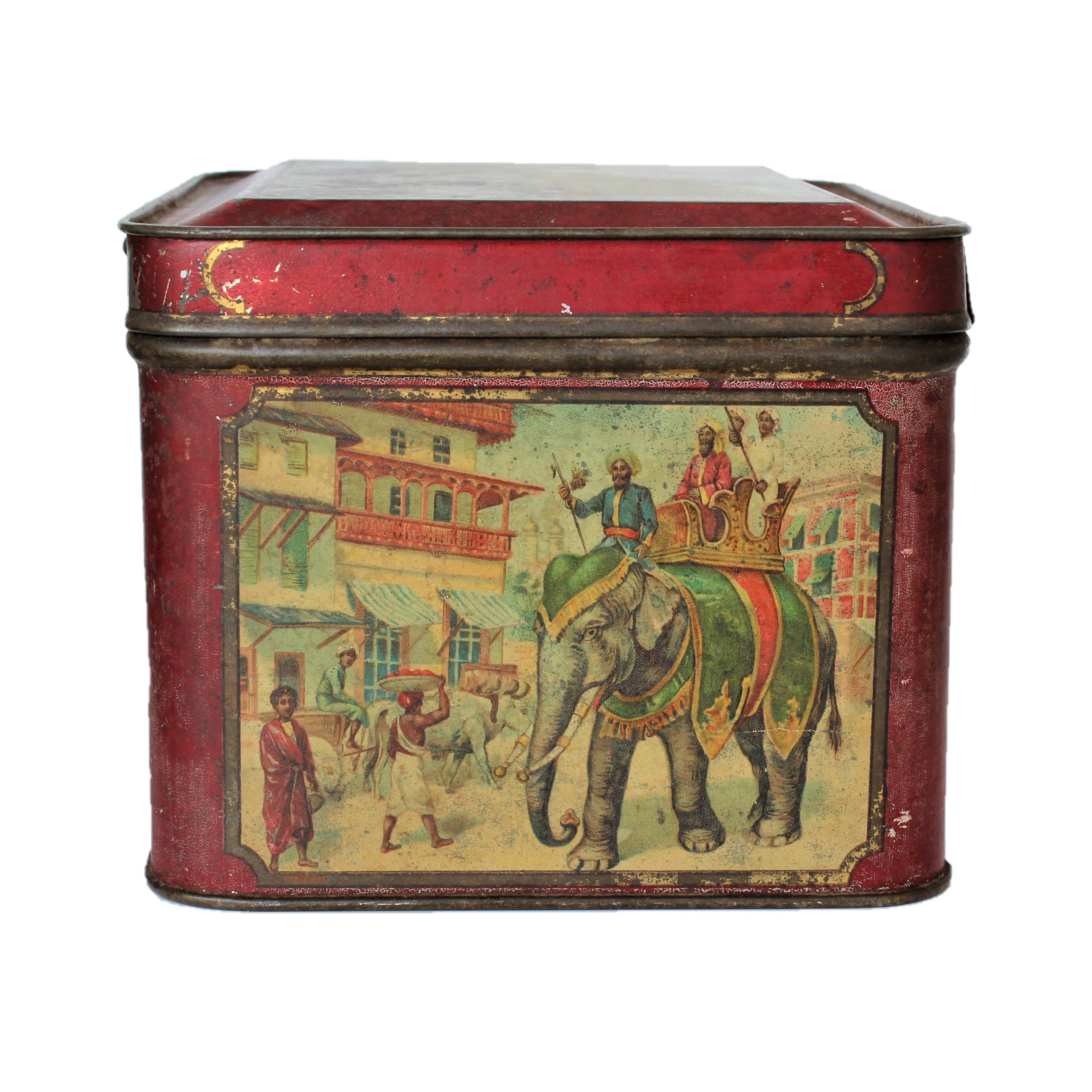 Antique Tin box Lithographed Rare Treasure Box Etsy
