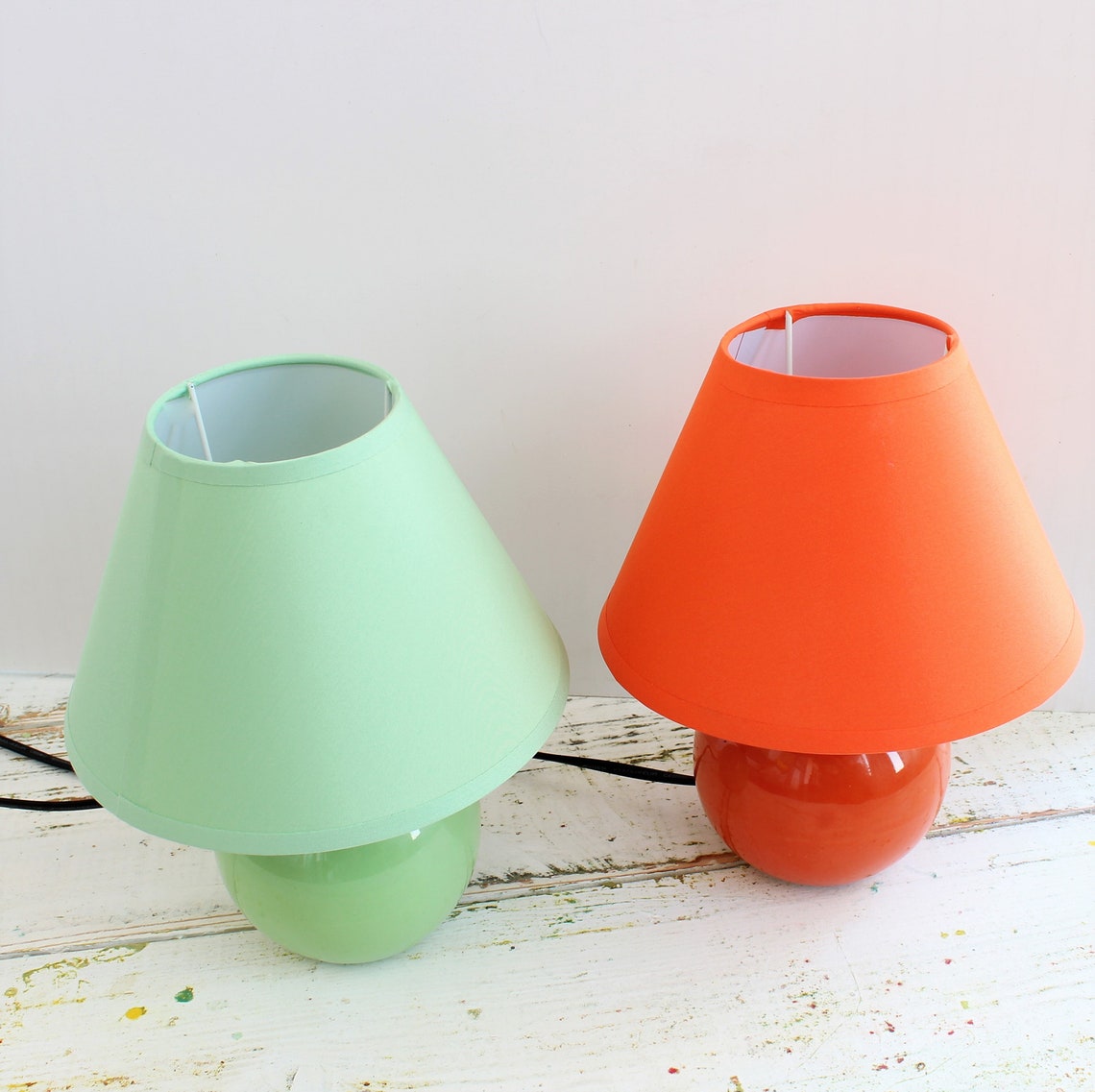 Ceramic Table Lamp. Small Office Desk Lamp Mini Orange or Etsy UK