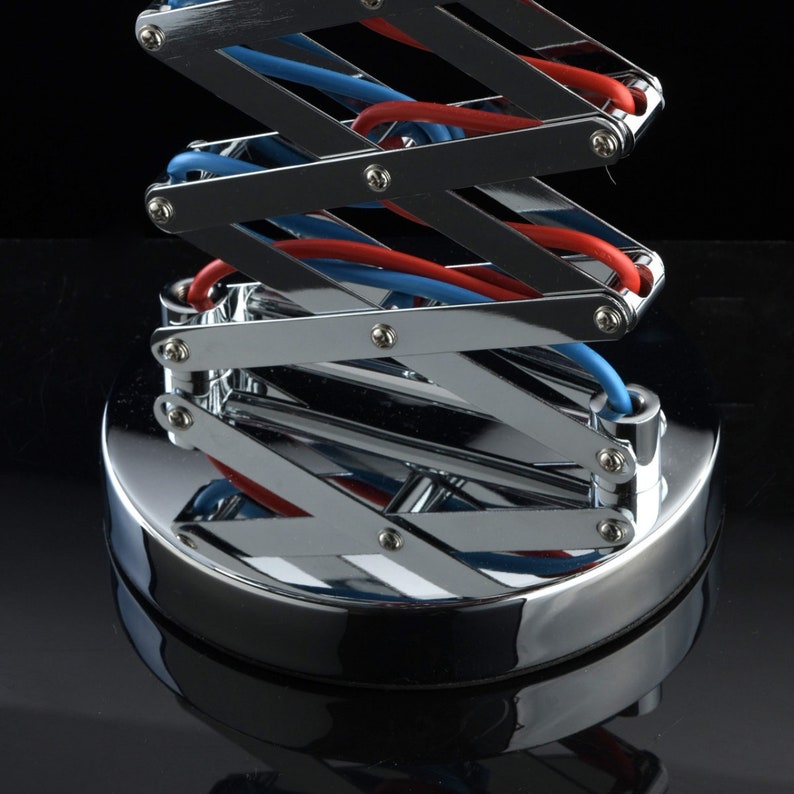 Table Lamp Scissors Chrome Accordion Lamp Industrial Desk Etsy