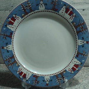 Vintage Snowman pattern Plates, set of four, by Debbie Mumm