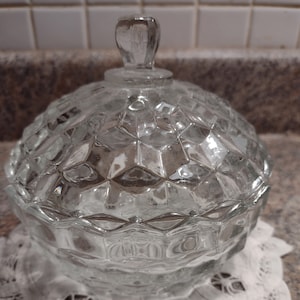 Covered Candy dish by Fostoria in the American Pattern