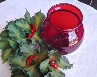 Vintage Red Glass Bowl