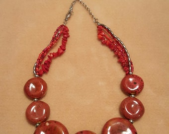 1980's Ceramic Bead Necklace